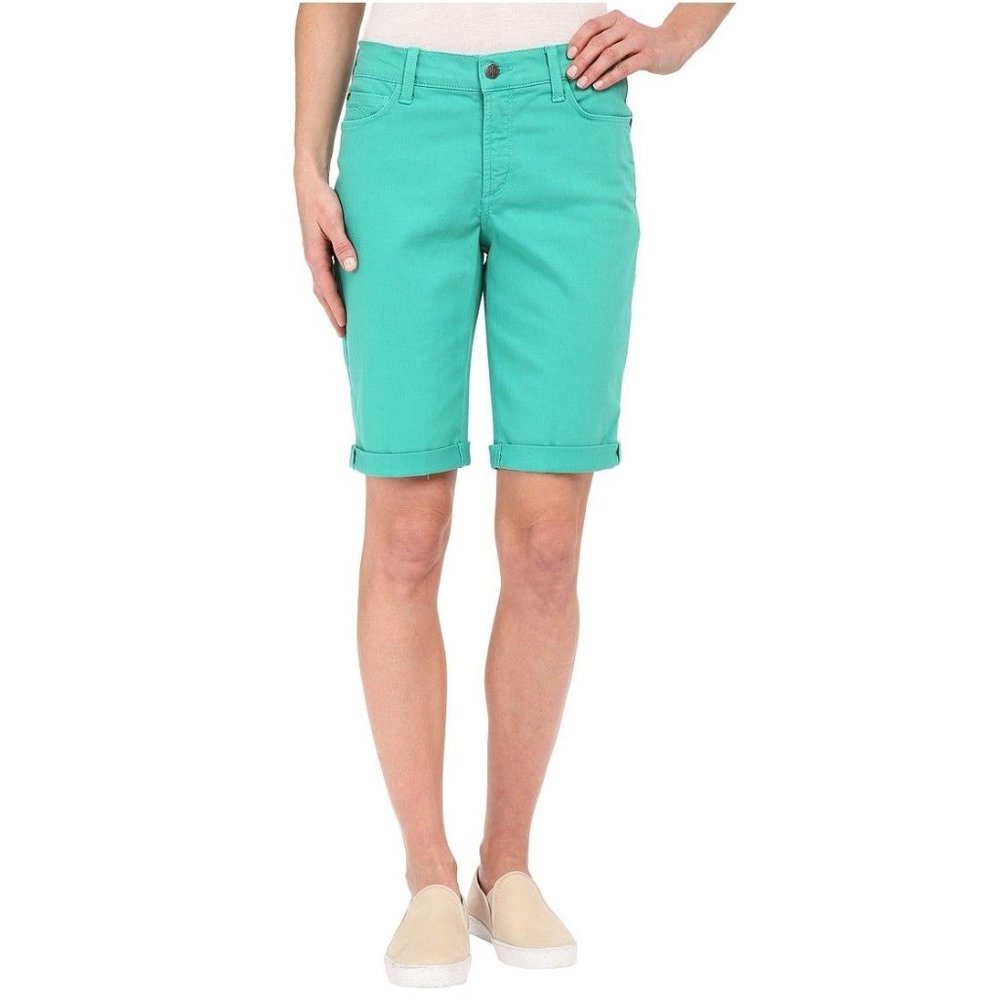 💋3/$18 NWT Jade Mint Cuffed Denim Shorts NYDJ Not Your Daughters Jeans Women's